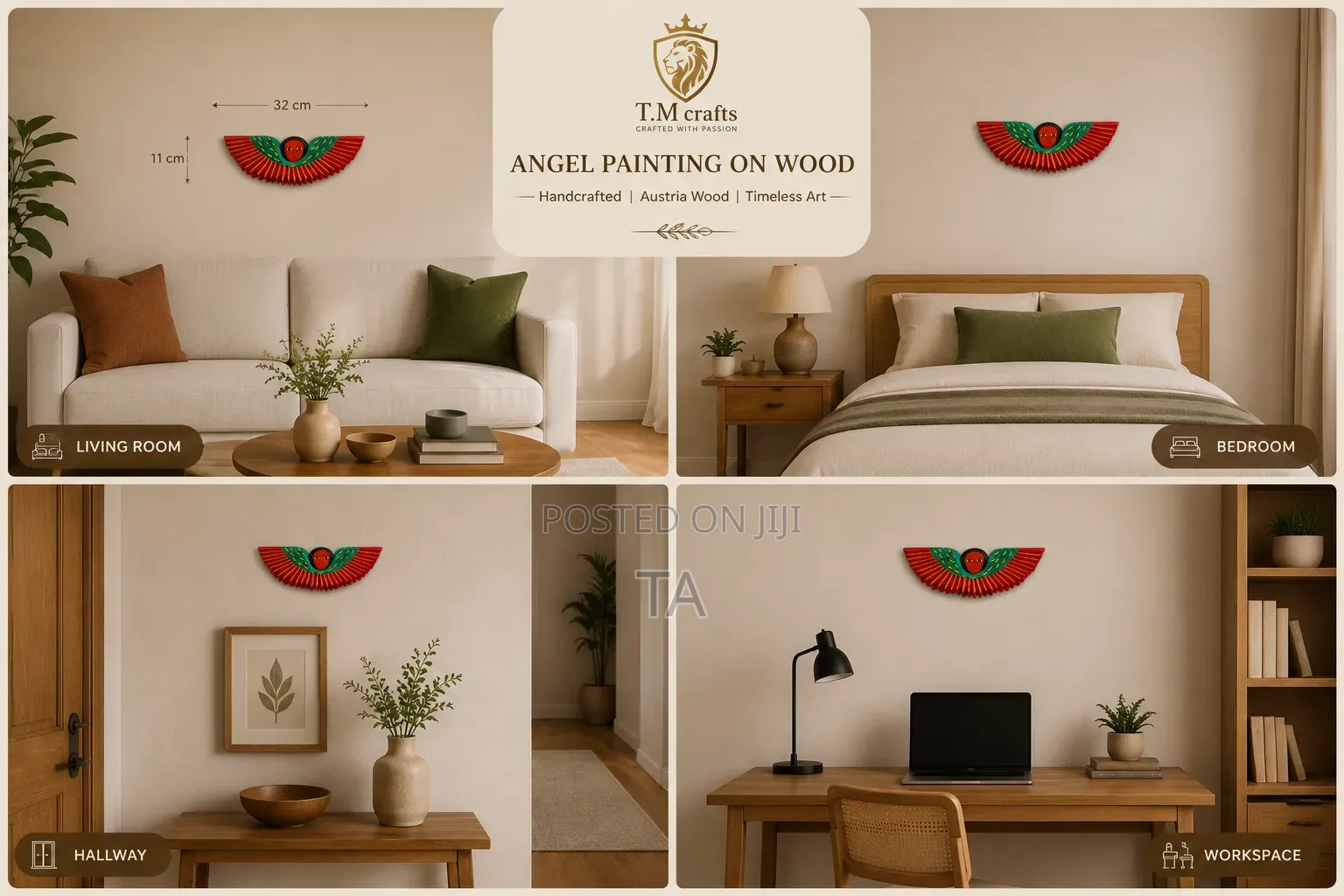 Ethiopian Angel Painting on Wood