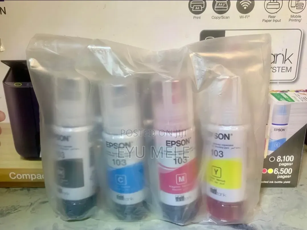 Original Epson 103 Genuine Ink Set (4 Sealed Bottles) for EcoTank