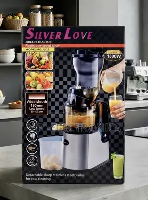 Silver Love Slow Juice Extractor – 1000W With 130mm Wide Feed Chute