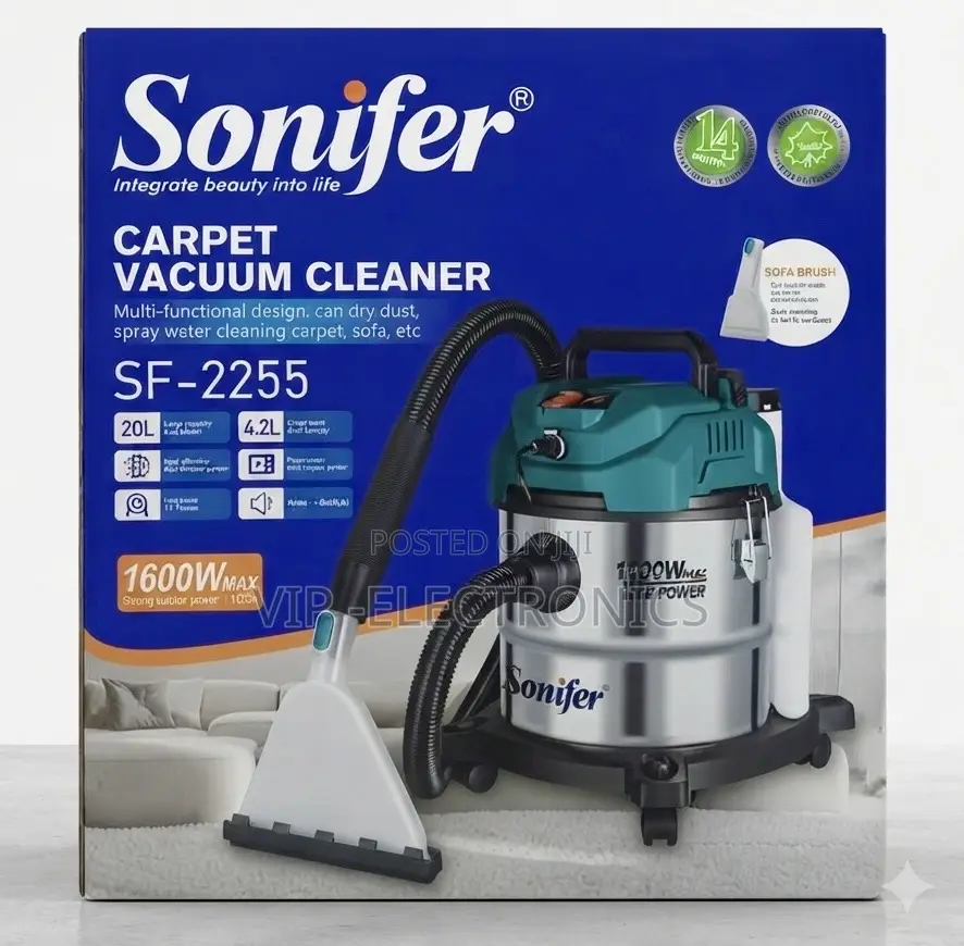 Sonifer Carpet Vacuum Cleaner – 1600W Wet Dry Vacuum 20L Capacity