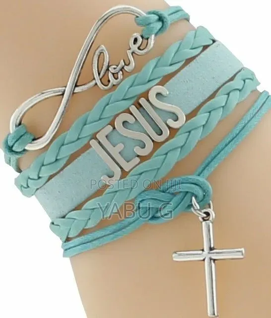 Jesus Cross Faith Love Music Silver Charms Multi Layer