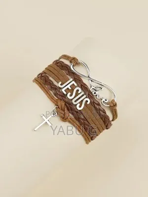 Jesus Infinity Leather Charm Bracelet Jesus Bracelet