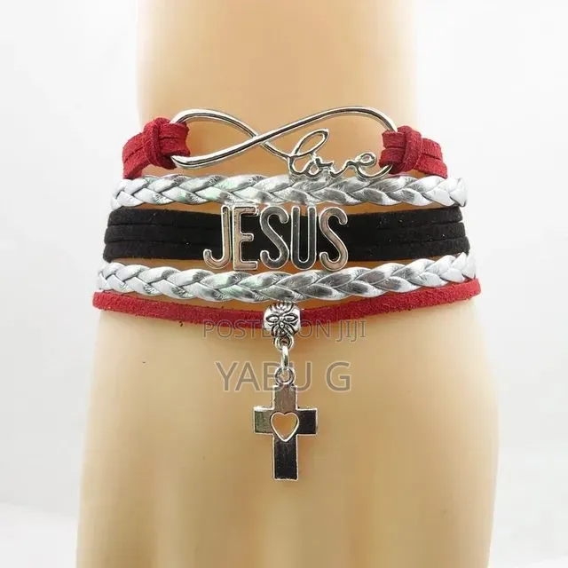 Bracelet Charm Christian Jesus Bangle Leather Bangles