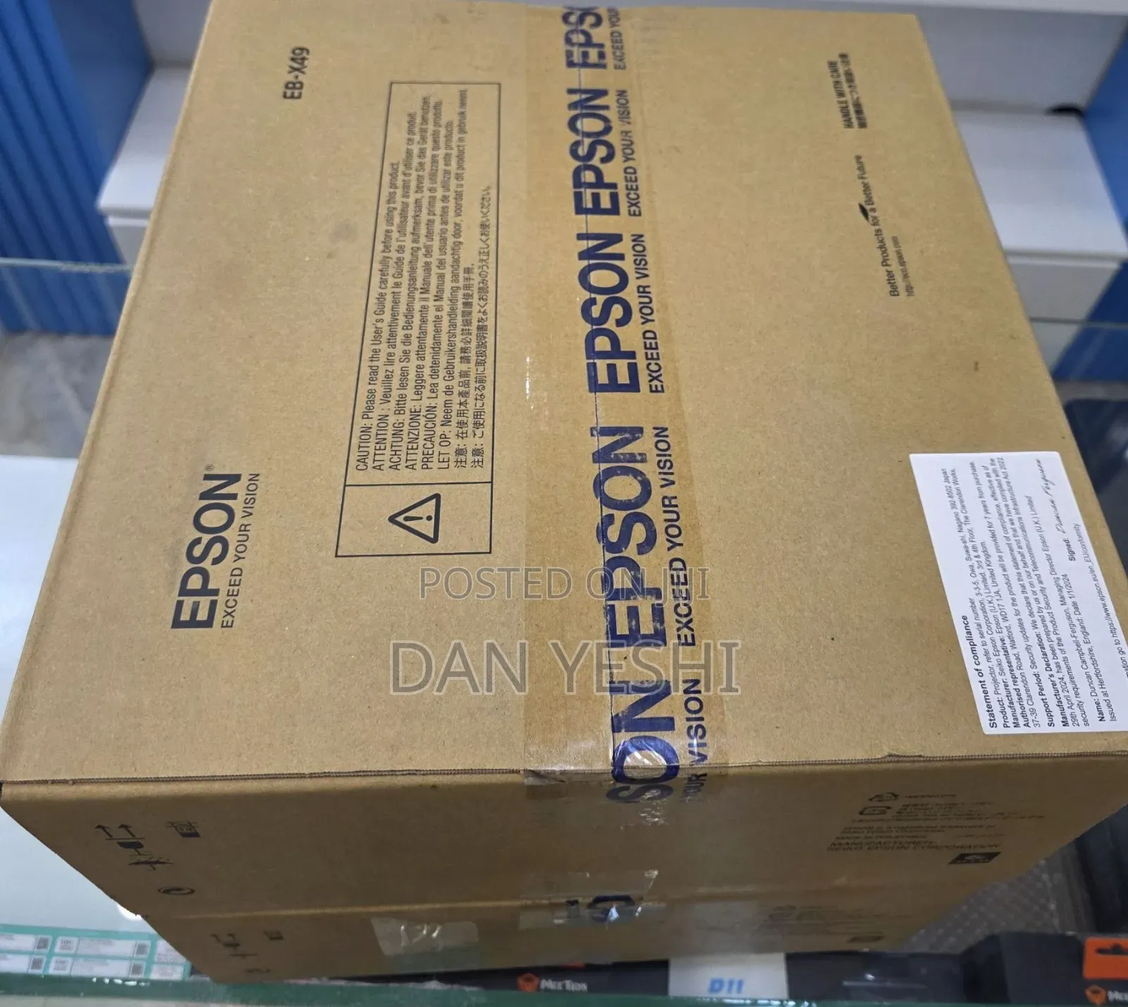 Brand New Epson Projector 
Model : EB-X49 
Technol