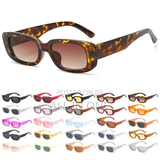 Rectangular Leopard Print Sunglasses