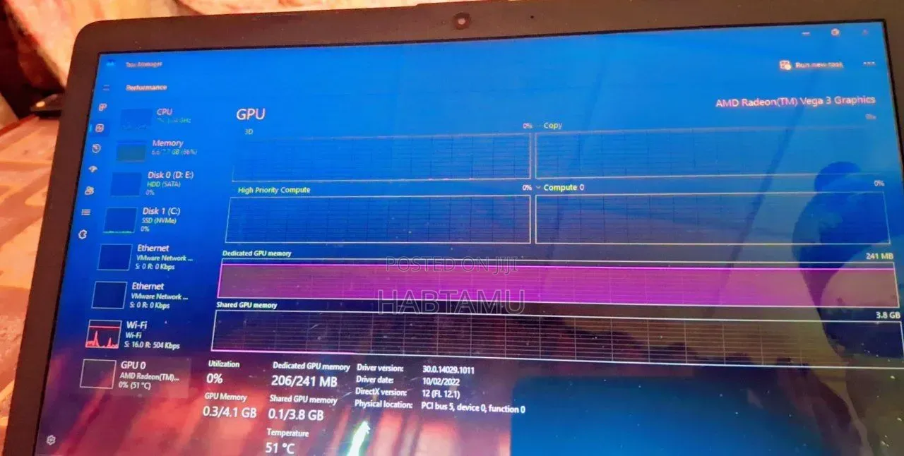 Laptop HP 8GB AMD Ryzen 3 HDD+SSD 1T