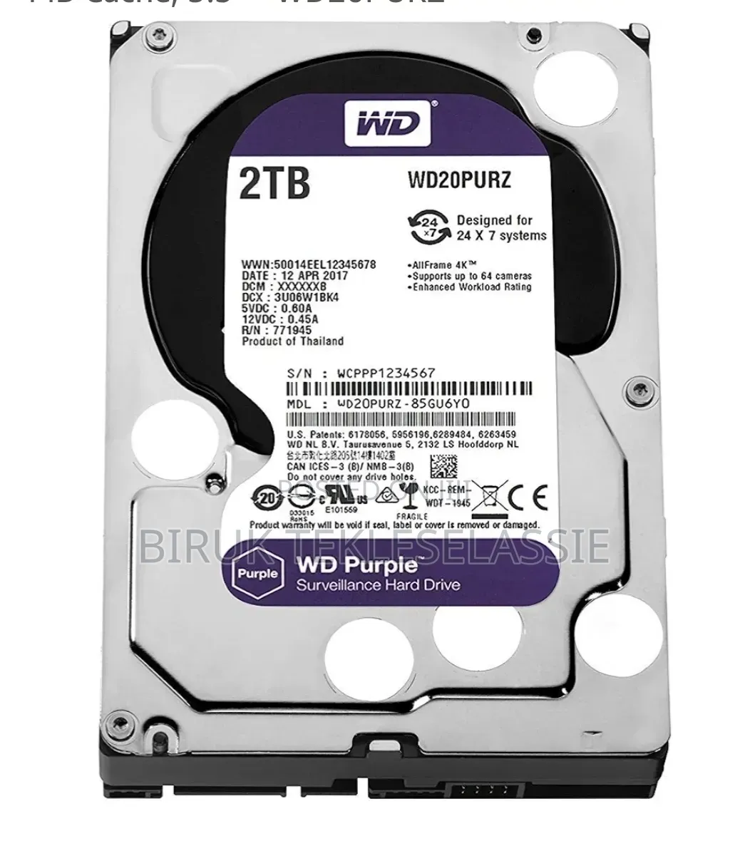 Western Digital Purple 2TB 4TB Surveillance Hard Drive Harddisk