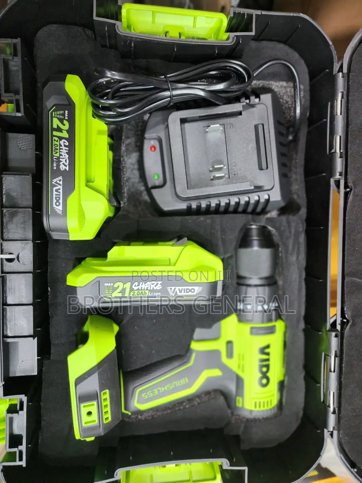 ​ VIDO 21V Cordless Brushless Drill (በቻርጅ የሚሰራ)