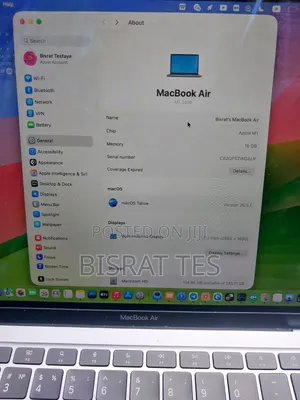 New Laptop Apple MacBook Air 2020 16GB Apple M1 SSHD+SSD 256GB