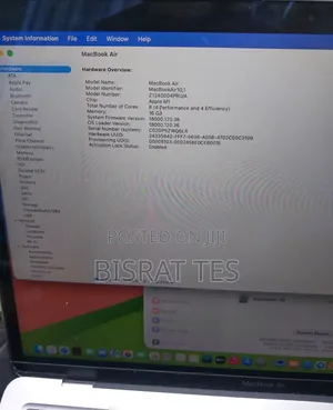 New Laptop Apple MacBook Air 2020 16GB Apple M1 SSHD+SSD 256GB