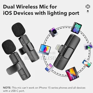 For iPhone Lightning Dual Mic Microphone