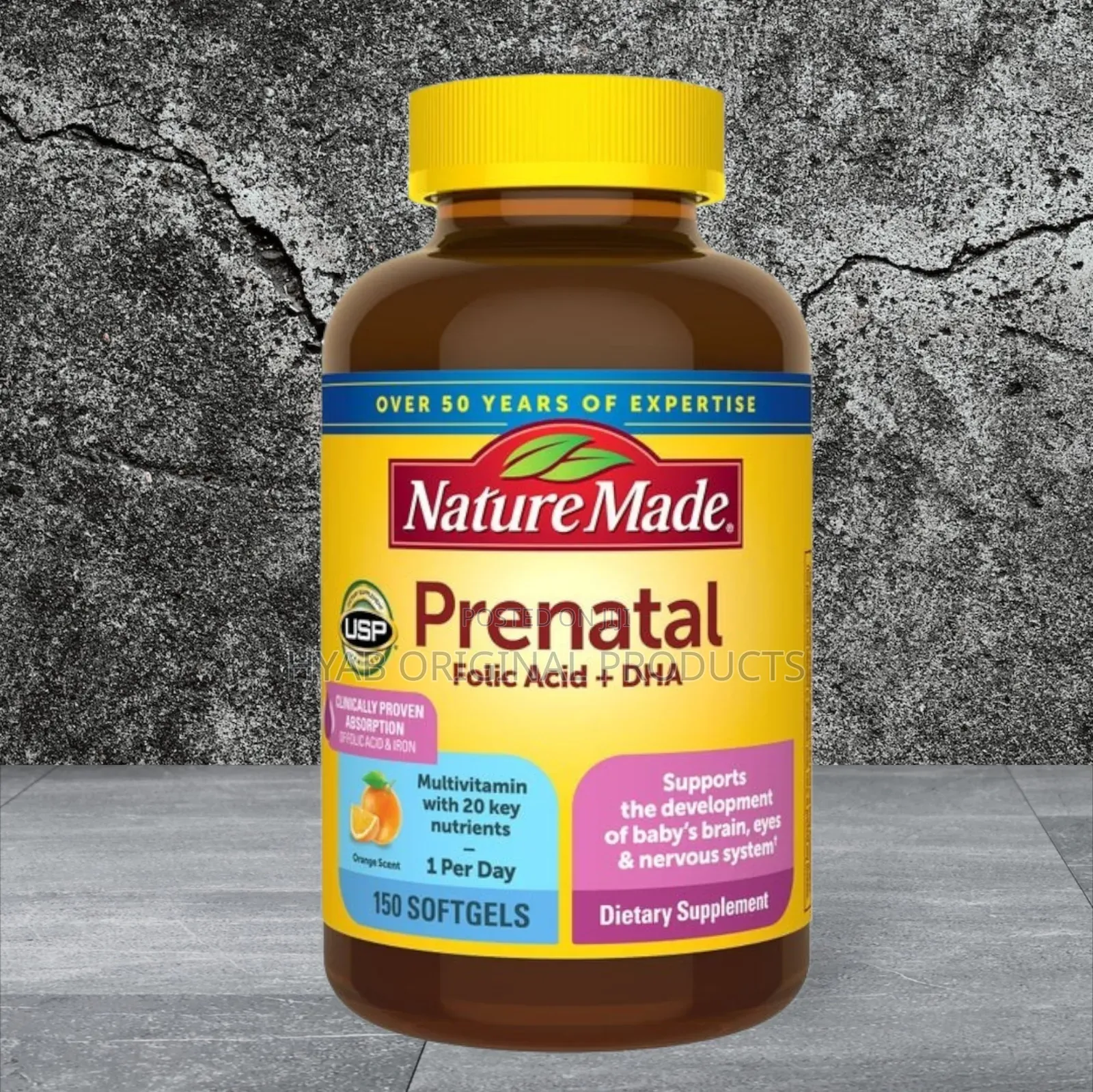 Nature Made Prenatal Folic Acid + DHA, 150 Softgels.