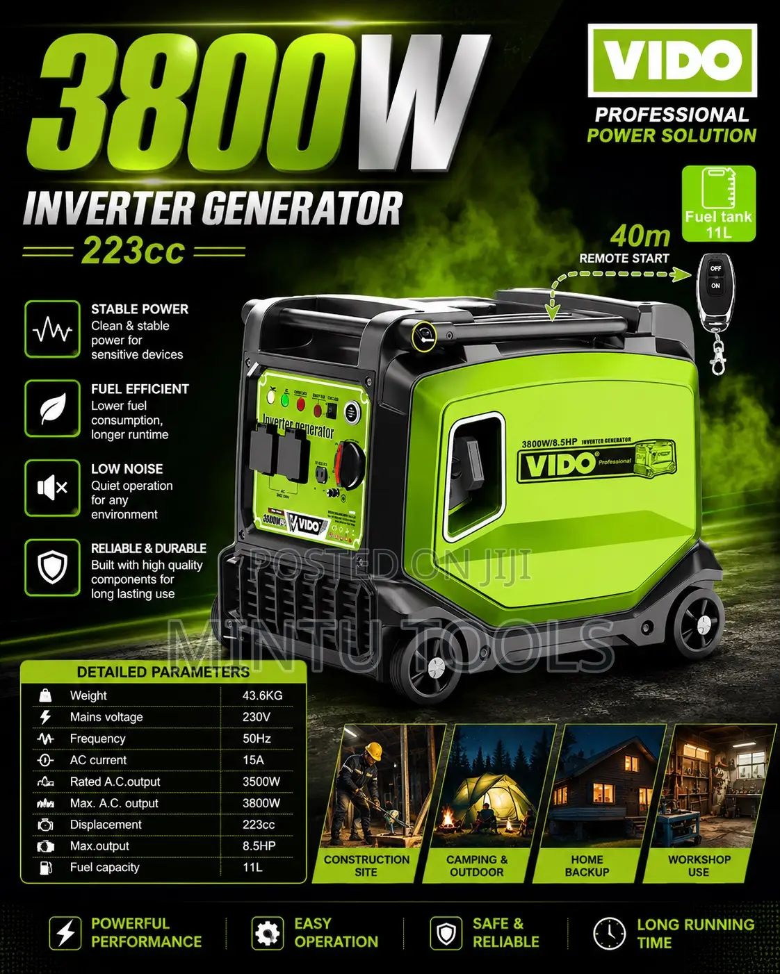 VIDO 3800W Inverter Generator