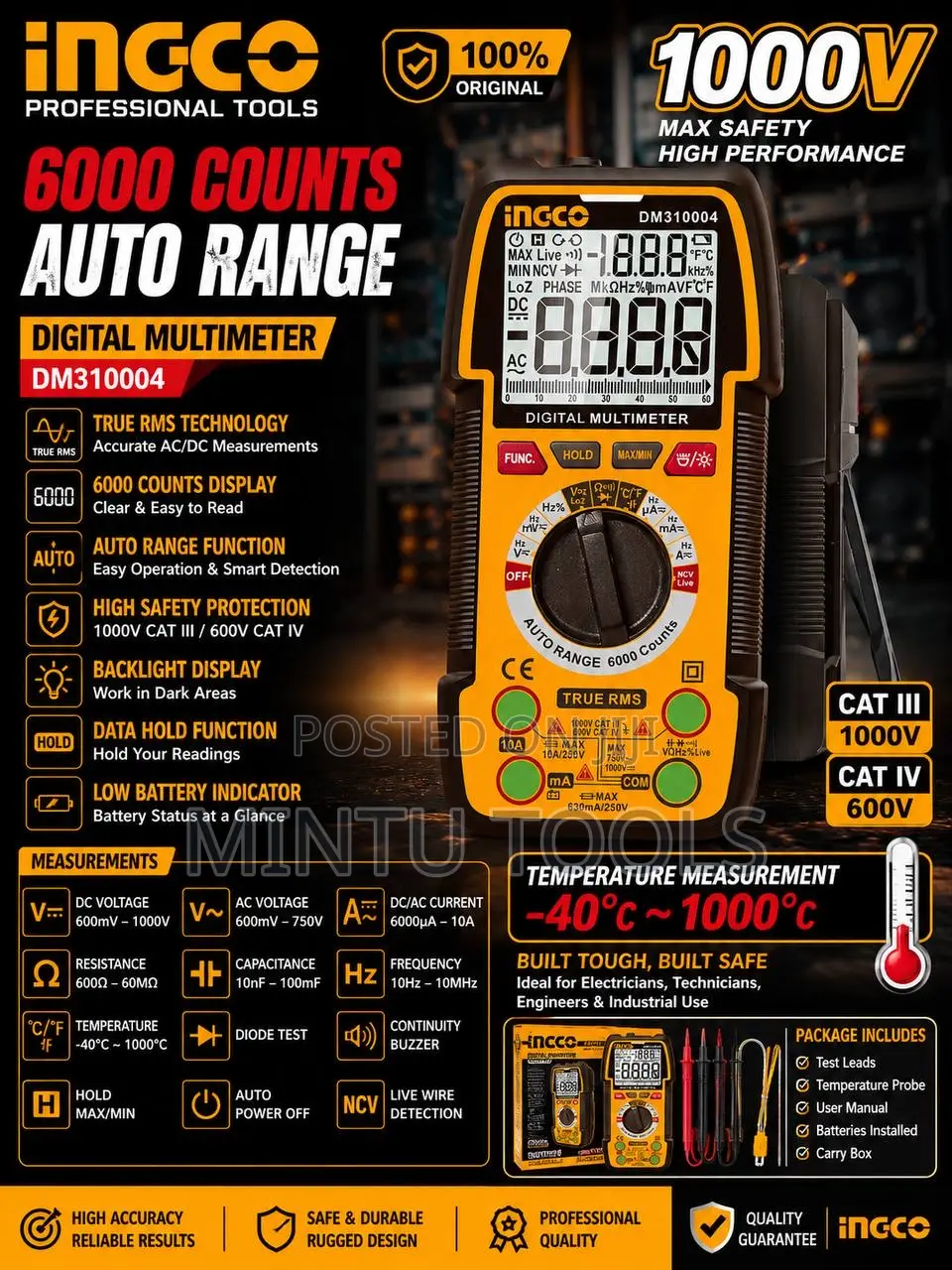Ingco Digital Multimeter 1000V