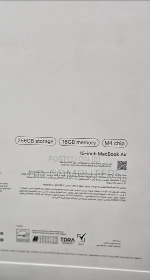 New Laptop Apple MacBook Air 2025 M4 16GB Apple M4 SSD 256GB