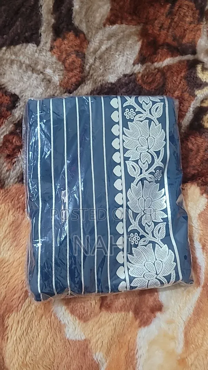 Silver Stripe Floral Chiffon(ሽፎን)