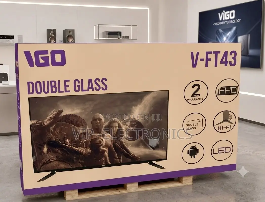 VIGO 43 Inch TV Double Glass Full HD Android LED TV
