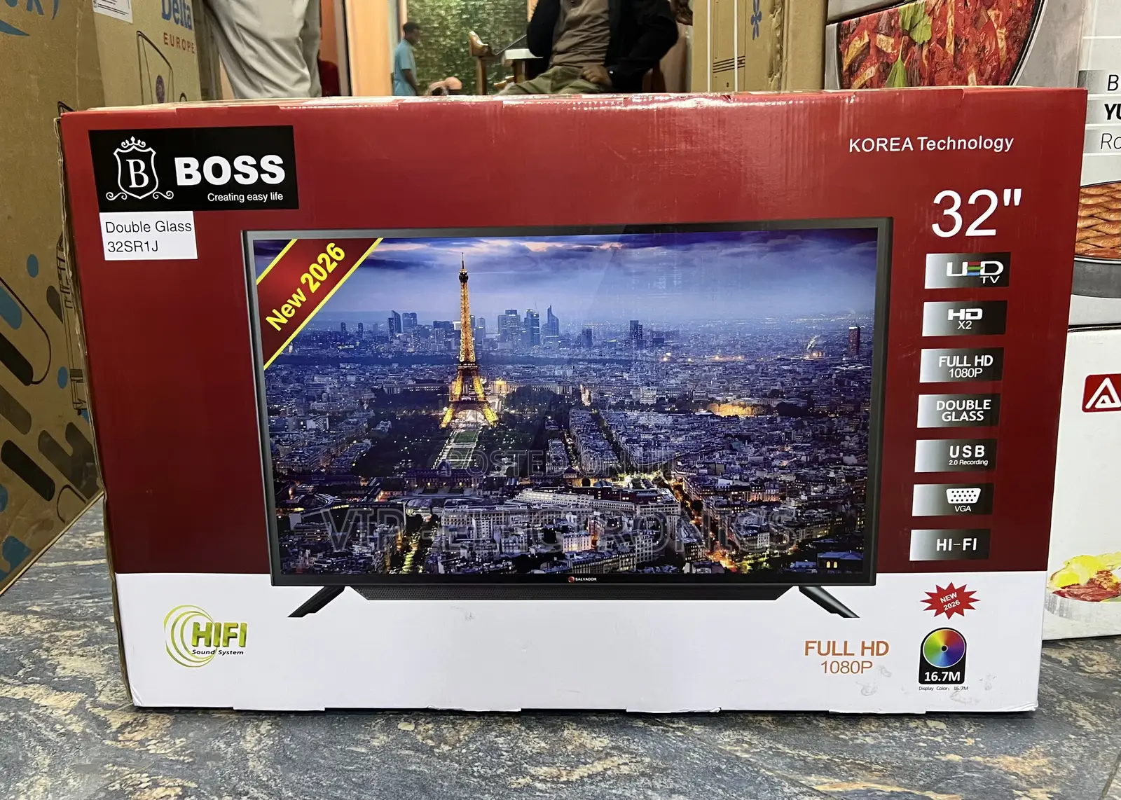 BOSS 32 Inch TV Double Glass Full HD 1080P LED TV – Korea Technology