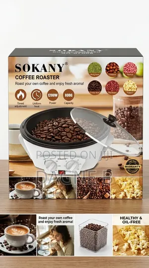 Coffee Machine Sokany Roaster የቡና ፍሬ እና የተለያዩ ደርቅ ጥራጥሬዎች መቁያ ማሽን