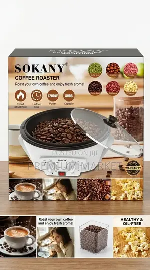 Coffee Machine Sokany Roaster የቡና ፍሬ እና የተለያዩ ደርቅ ጥራጥሬዎች መቁያ ማሽን