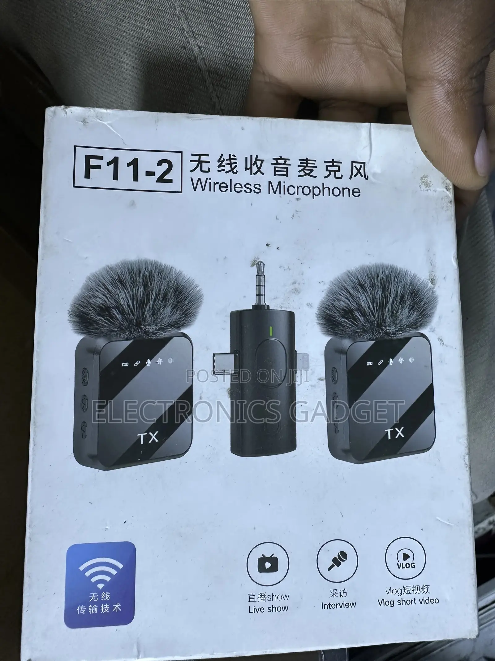 F11-2 TX Wireless Mic for iPhone Android (Type-C + Lightning)