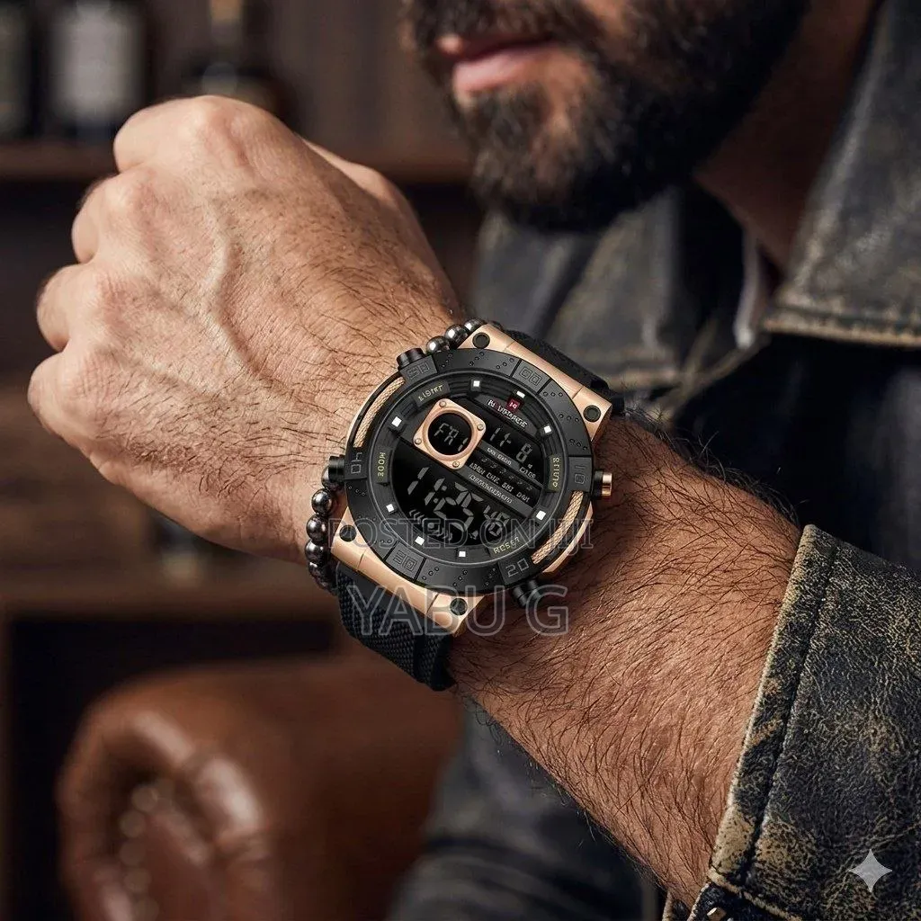 Naviforce Sport Watch Featuring a Black Silicone Strap