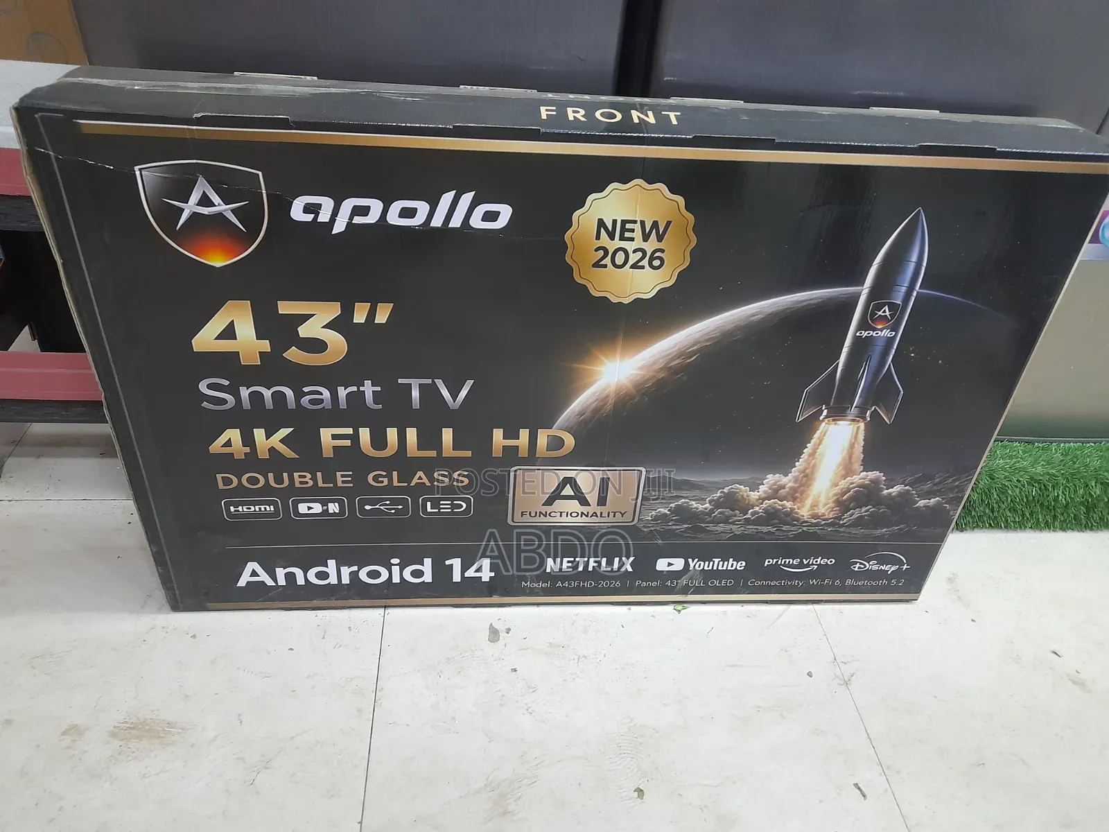 Apollo Smart 43 Inch Andraid Doubel Gelass Secreen Adis2026 Qullali