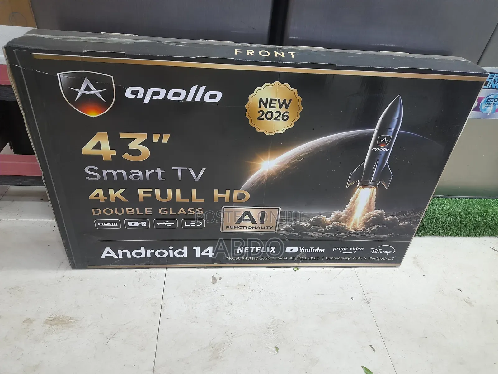 Apollo Smart 43 Inch Andraid Doubel Gelass Secreen Adis2026 Qullali