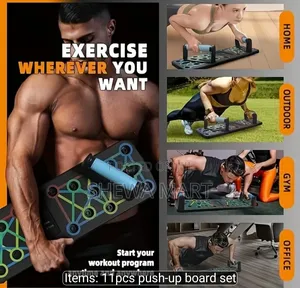 Push-Up Board Set, Portable Foldable With Resistance Bands, Push-Up