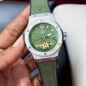 Hublot Geneve Green Monogram Dial Steel Gold Bridge Green Mens Watch