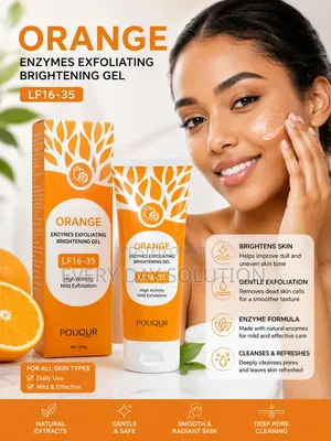Pouqur Orange Enzyme Brightening Gel – Gentle Skin Exfoliator
