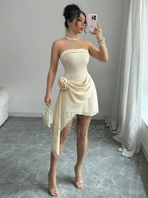 Elegant Pink Strapless Mini Party Dress