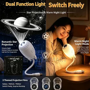 Moon,Saturn,galaxy Light Projection