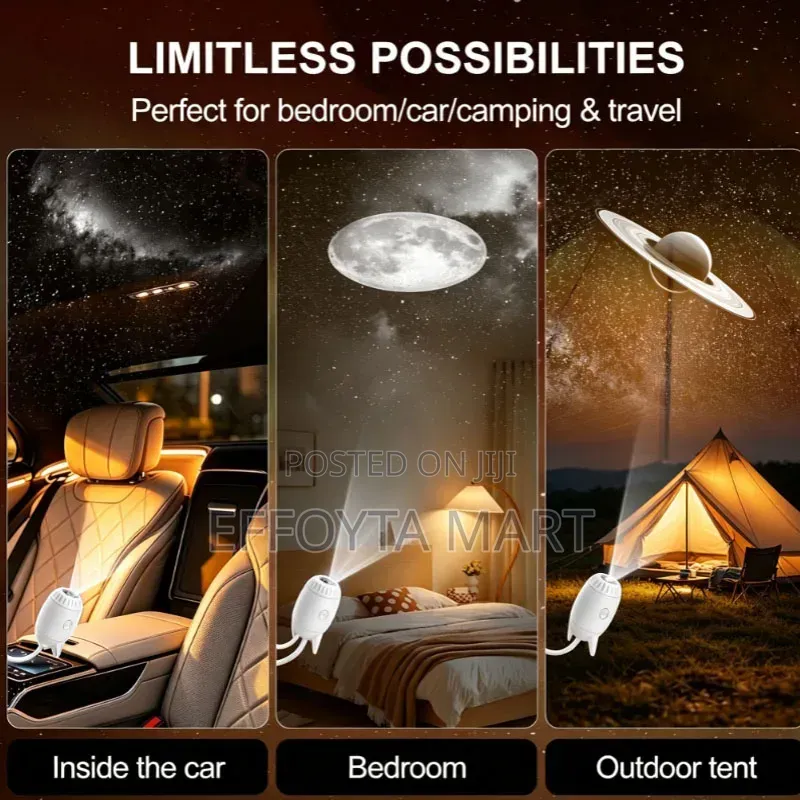 Moon,Saturn,galaxy Light Projection