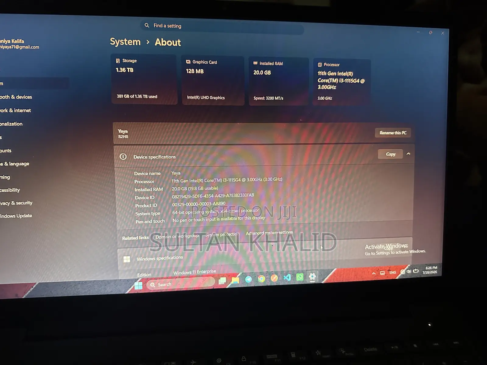 Laptop Lenovo ThinkPad Yoga 20GB Intel Core i3 SSD 1T