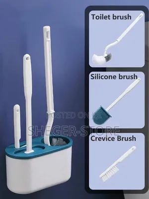 High Quality Wall-Mounted 3in1 Toilet Cleaning Brush With Brush Holder