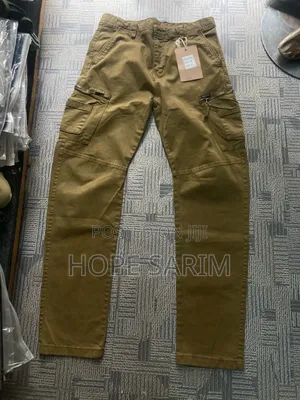 Multi-Zip Khaki Utility Cargo Pants:
