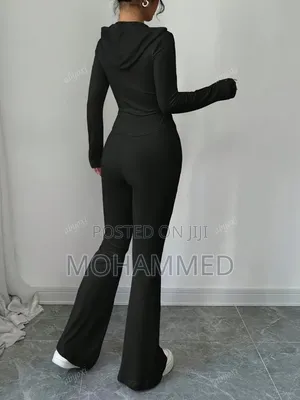 Hooded Zipup With Flared Pants