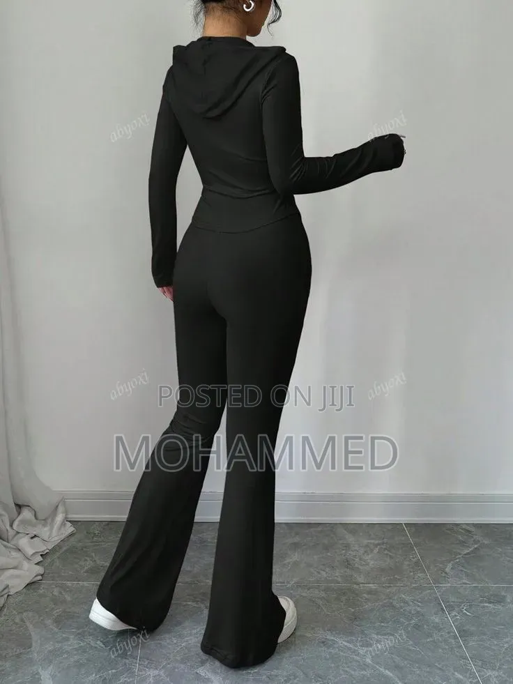 Hooded Zipup With Flared Pants