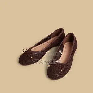 MAX Bow Accent Slip-on Ballerina Shoes Brown