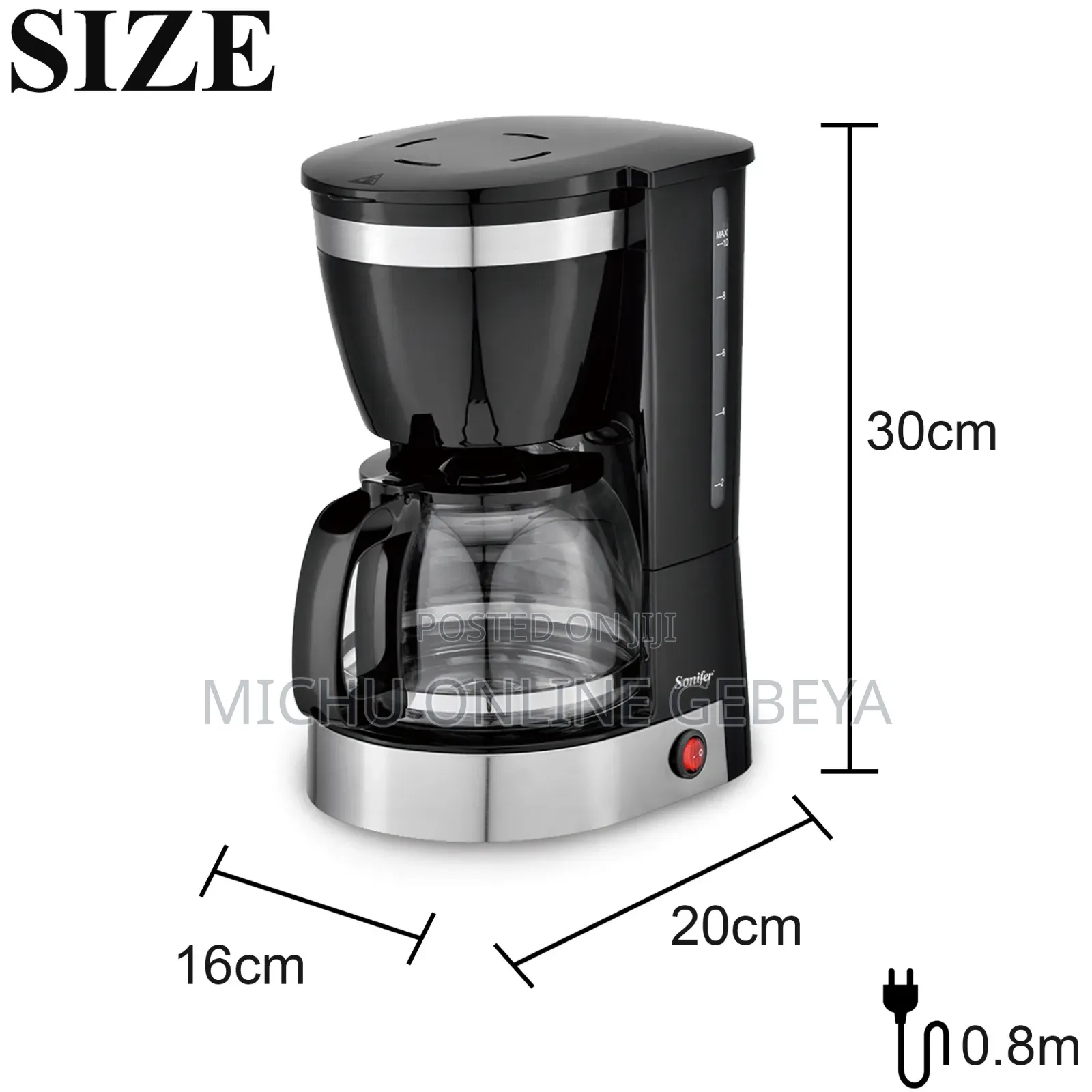 Sonifer 10 Cups Automatic Drip Coffee Maker/ Free Delivery