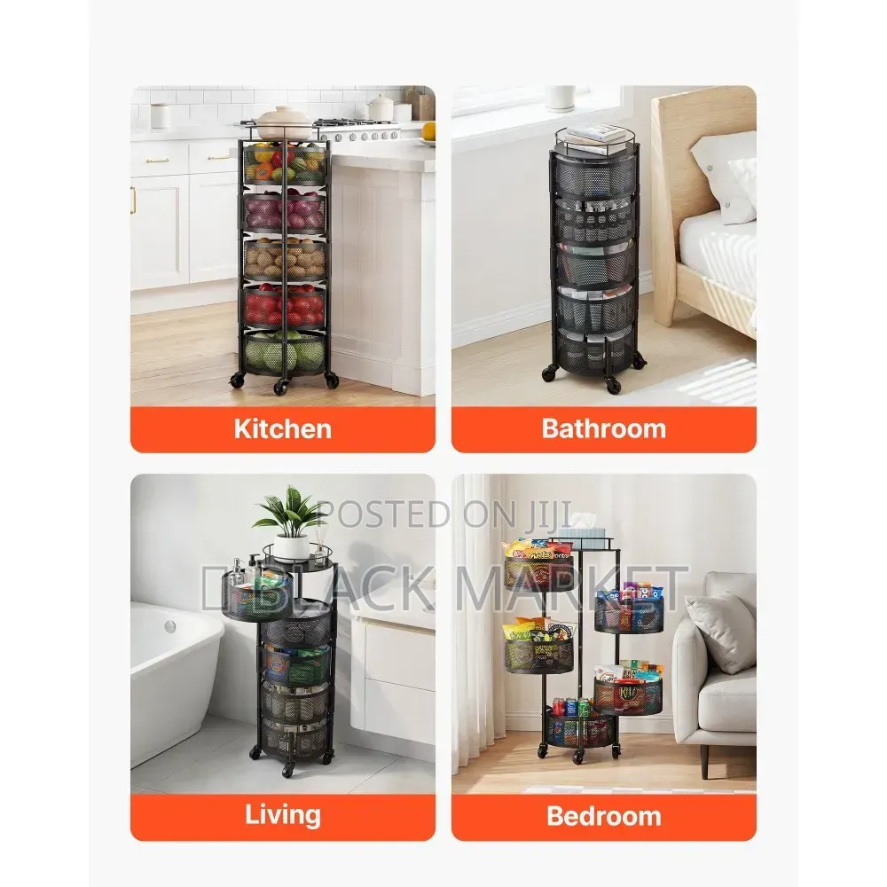 5 Layer Movable Kitchen Storage Rack