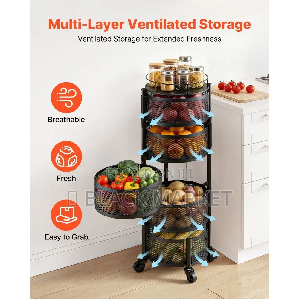 5 Layer Movable Kitchen Storage Rack