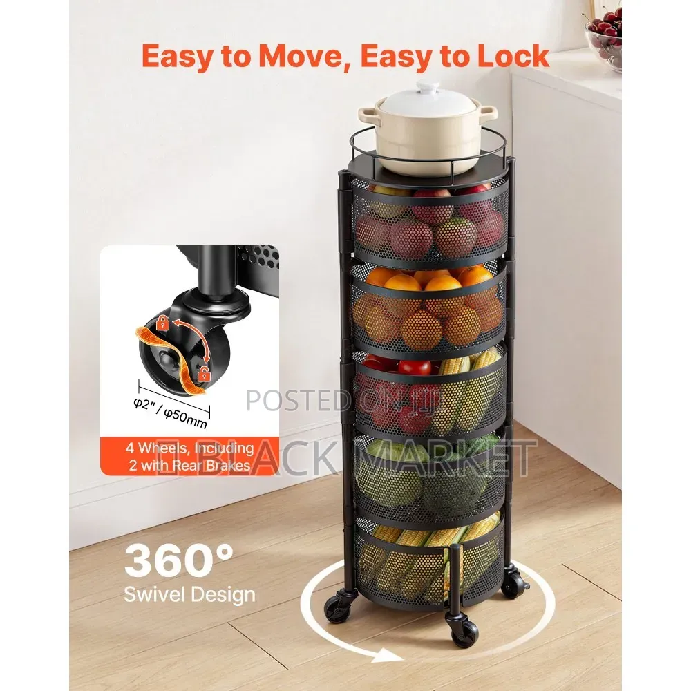 5 Layer Movable Kitchen Storage Rack