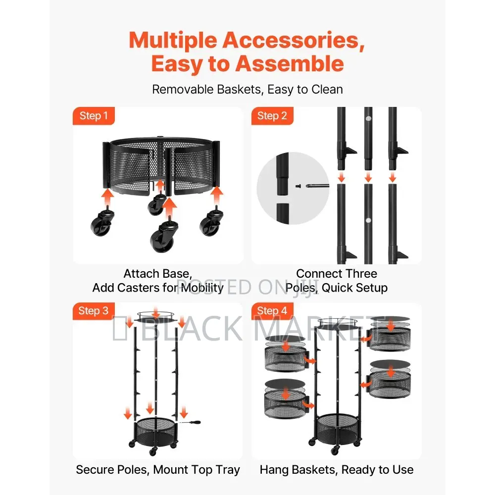 5 Layer Movable Kitchen Storage Rack