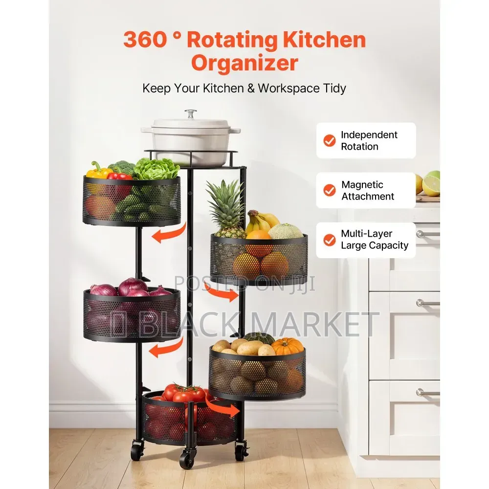5 Layer Movable Kitchen Storage Rack