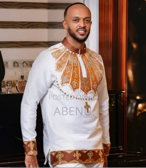 Elegant White Ethiopian Men's Traditional Shirt