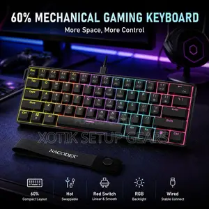 AJAZZ NK61 60% Mechanical Keyboard-Hot Swappable Wired Gaming Keyboard