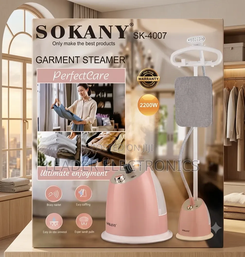Sokany Garment Steamer 2200W – Professional Wrinkle Removal Fabric