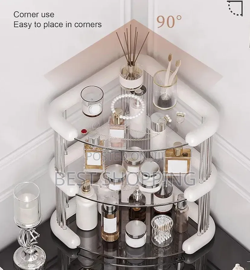 3 Tiers Corner Cosmetics Storage Shelf
